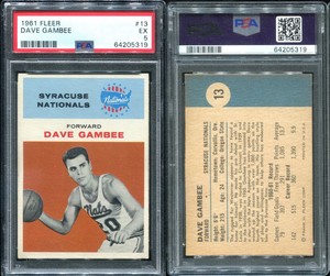 1961-62 Fleer Basketball Dave Gambee #13~~ PSA 5 ~~ *SHARP*