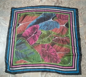 Women's Floral silk Pleats Scarf 94x94cm. - Picture 1 of 4