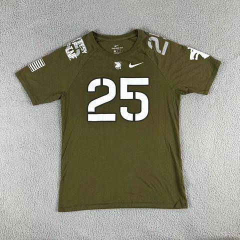 Army Black Knights Shirt Men Medium Green Short Sleeve Crew Neck Football Nike Cover