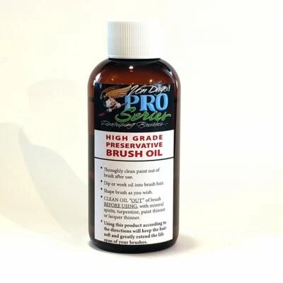 VON DAGO'S PRO SERIES , RESTORATION SHOP 4oz NATURAL Animal Brush Oil "PRESERVATIVE" for Pinstriping & Lettering Brushes
