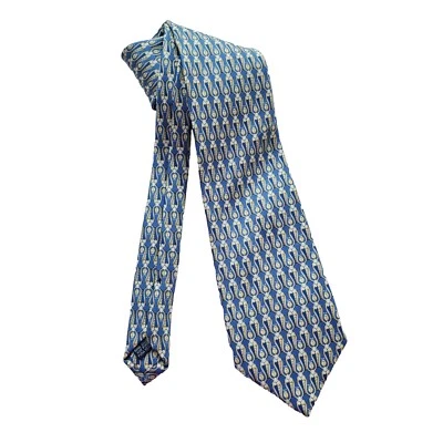 Corbata BURBERRY London 100 % seda azul dorado estampado Ladybug Burberrys usada en excelente estado Foto 1 de 4