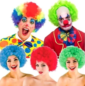 CLOWNPERÜCKEN mehrfarbig Afro Zirkus verrückt großes Top Party Kostüm Erwachsene Party - Bild 1 von 6