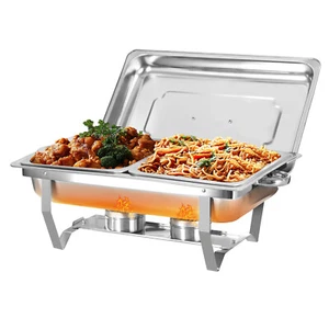 Platos de frotamiento para buffet 1/2 tamaño sartén plato de frotamiento juego de buffet 1 paquete resistente 8 cuartos de galón - Imagen 1 de 7
