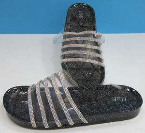 H2K Sandals/Slides (Sunny in Black) Woman's Size 10 U.S. - Picture 1 of 4