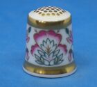 Fine China  Thimble -- Crown Derby Chatsworth  -- With Dome Display Box