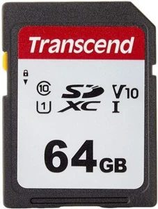 Transcend 64GB SD SDXC Class 10 UHS-1 V10 Memory Card for Nikon Cameras  - Picture 1 of 2