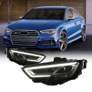 Upgrade LED Headlight For Audi A3 S3 2017-2020 OEM DRL Projector Head Lamps 2PCS