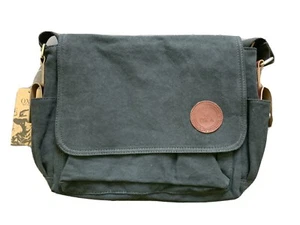 Messenger Bag BRAND NEW BLACK CANVAS Men’s 13" x 10.5" x 3.5" Laptop Tablet - Picture 1 of 8