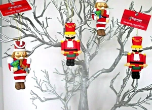 SET 4x10cm NUSSKNACKER SOLDAT HÄNGEN WEIHNACHTEN BAUMSCHMUCK TONTEIG - Bild 1 von 7