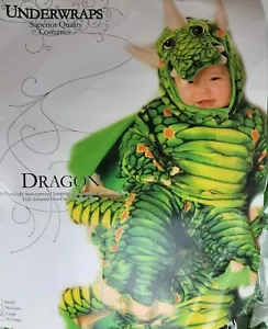 Disfraz de Dragón Dinosaurio Niño Alado Verde Edades 2-4 Grande Halloween Vestir - Imagen 1 de 8