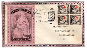 #702 Red Cross 1931 FDC - Planty #4 Variety Roessler Paste-on Tied Unlisted - Picture 1 of 2