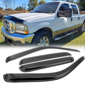 For 1999-2016 Ford F250 Super Duty Crew Window Visor Vent Rain Guards - Picture 1 of 17