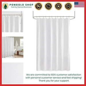 Soft Hotel Quality 800 GSM Shower Curtain - Modern White 72" x 72" Design - Picture 1 of 7