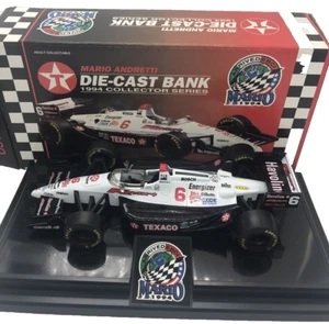 Mario Andretti Texaco Die Cast Locking Bank 1994 1:24 Scale w/ Display Stand NEW - Picture 1 of 8
