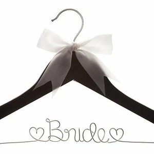 Bride to Be Wedding Dress Hanger - Black with Silver Wire - Picture 1 of 6