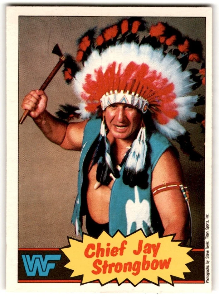 1985 O-pee-Chee WWF Wrestling Chief Jay Strongbow #20 - Image 1 of 2