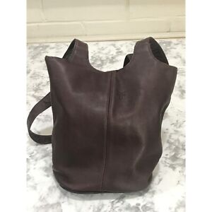 Frye Leather Shoulder Bag Dark Brown Made in Columbia 10.5" X 10.5" X 5.25"