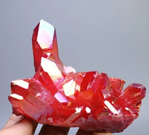 209g Light Colorful Aura Quartz Crystal Titanium Bismuth Silicon Cluster Rainbow - Picture 1 of 11