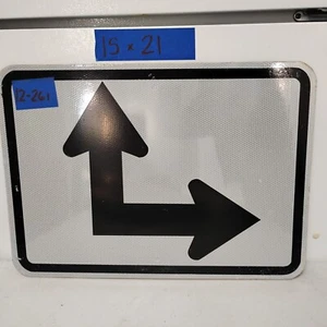 Street Traffic Road Sign 90 Degree Intersection Arrows 21"X 15" 12-261 - Picture 1 of 2