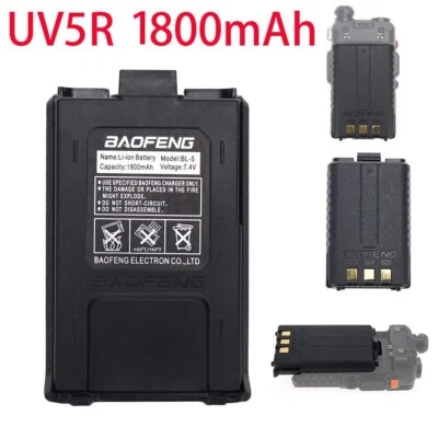 Original BaoFeng UV-5R Two-way Radio Battery1800 mAh UV-5R+ UV-5RA UV-5RE BF-F8 - Image 1 of 4