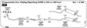 MARMITTA POSTERIORE PER FIAT Cinquecento 1100 i.e. Hobby/Sporting 1108 cc 54 cv - Imagen 1 de 1