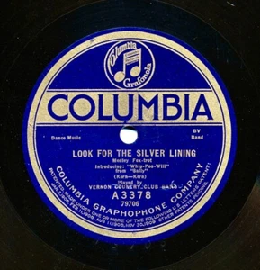 Vernon Country Club Band on 1921 Columbia A3378 - Look For the Silver Lining - Picture 1 of 2
