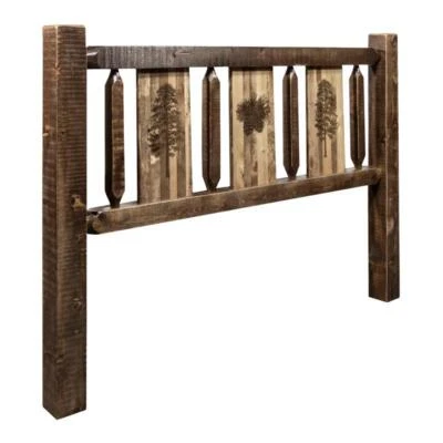 Montana Woodworks Homestead Solid Pine Wood California King Headboard in Brown - Image 1 of 3