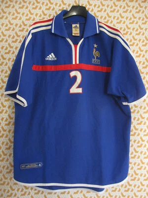 Maillot Equipe de France Euro 2000 Vintage Jersey Adidas Shirt - L - Photo 1/4