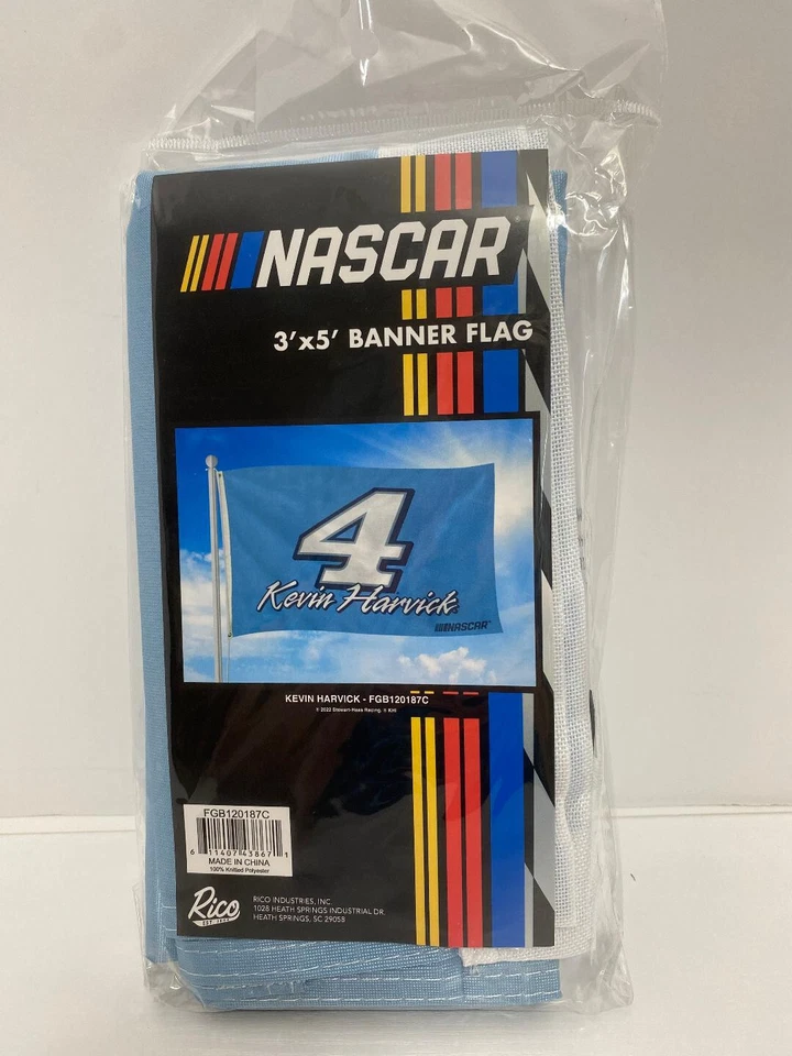 NASCAR KEVIN HARVICK #4 BANDERA DE UN LADO POR RICO Foto 1 de 1
