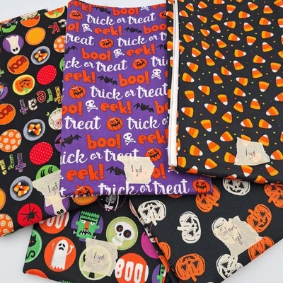 Mixed Lot Of 5 x 1yd Quilt Cotton Sewing Fabrics Halloween By JoAnn - Image 1 of 4