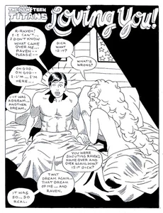 TEEN TITANS STARFIRE & ROBIN IN LOVE SPLASH PAGE FREIZEIT ORIGINAL COMIC KUNST - Bild 1 von 1