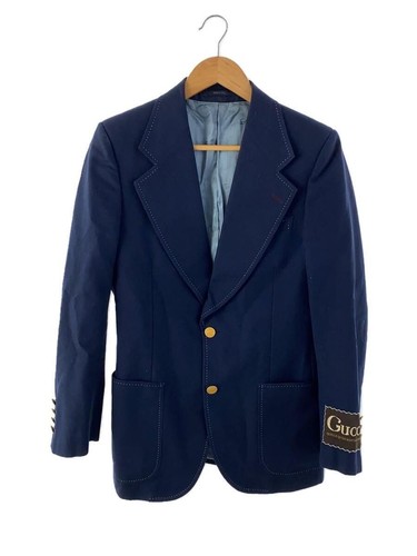 GUCCI Giacca Sartoriale 2B 44 Navy Manica Logo Etichetta Blur Stain 625827 ZAEA2