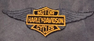 HARLEY DAVIDSON Motorcycle Company Black Fabric Wings Winged Embroidered Patch - Picture 1 of 2