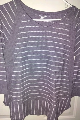 Sonoma Grayish purple v-neck stretchy long sleeved sweater medium M Pullover  - Image 1 of 4