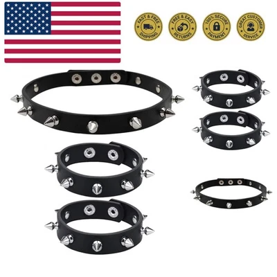 Pulsera de cuero punk de moda con remaches y gargantilla a presión - perfecta para fiestas Foto 1 de 4