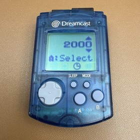 Sega Dreamcast VMU Blue HKT-7000 OEM w/cover and New Batteries
