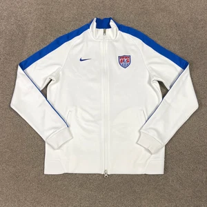 Nike U.S.A Damen Fußball Trainingsjacke Größe Large durchgehender Reißverschluss weiß blau USWNT - Bild 1 von 7