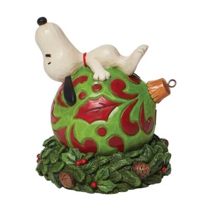 Peanuts by Jim Shore Snoopy Laying on a Christmas Ornament Figurine, 5.125 In... - Picture 1 of 5
