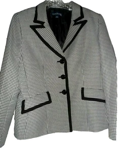 Evan-Picone Women's SZ 12 Herringbone Jacket Black/White - Picture 1 of 6