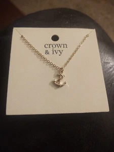 CROWN & IVY GOLD ANCHOR NECKLACE - Picture 1 of 3