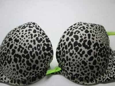 Sujetador Victoria Secret Talla 32C Blanco/Negro Con Aros Push-Up Correas Ajustables Foto 1 de 4