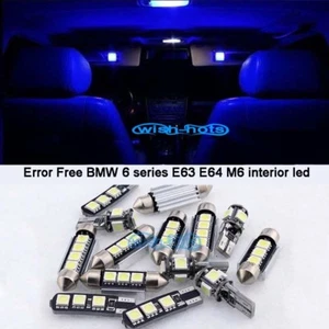 15Pc Blue Interior LED Light Kit For 04-10 BMW 6 series E63 E64 M6 645ci 650i M - Picture 1 of 8