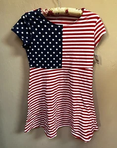 New Simply Styled Girls Plus American Flag Print Skater Dress Red Size XL (18) - Picture 1 of 10