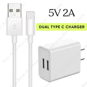 Dual Port USB Power Adapter Wall Charger Block For iPhone 6 7 8 X XR 11 12 13 14 - Picture 1 of 18
