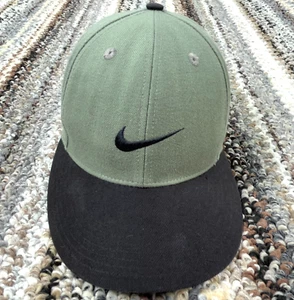Vintage Nike Hat Cap Green Black Fitted 7 1/4 Base Ball Y2K Center Swoosh Faded - Picture 1 of 12