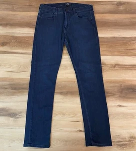 Paige Jeans Mens 34 x 33 Federal Taper Dark Wash Blue Denim Stretch Made in USA - Picture 1 of 9