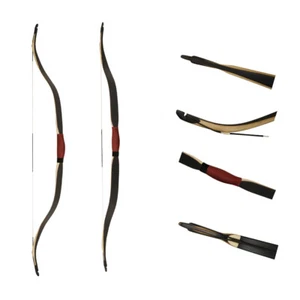 48'' New Short Turkish Bow Queyue Black Traditional Recurve Bow Youth Horse Bow - Bild 1 von 7