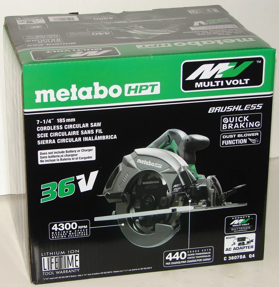 Metabo HPT C3607DAQ4 MultiVolt 36V 7-1/4-in Cordless Circular Saw Tool Body Only - Image 1 of 1