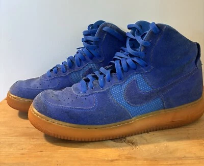 RARE 🚀 NIKE AIR FORCE 1 HIGH 07 LV8 HYPER COBALT BLUE GUM 806403-400 Sz 10.5 - Image 1 of 4