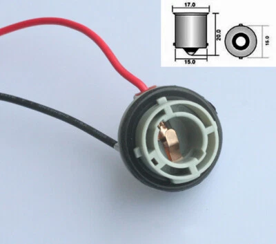 2x Auto R5W R10W Fassung Sockel Kabel BA15s 1156 Pins 180° Base DHL - Bild 1 von 4